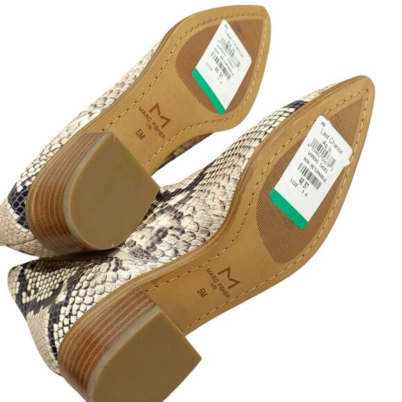 Marc Fisher Boots Yale Snake Print Pointy Toe Chelsea Bootie Ankle Shoes 5M NWOT - Picture 5 of 10